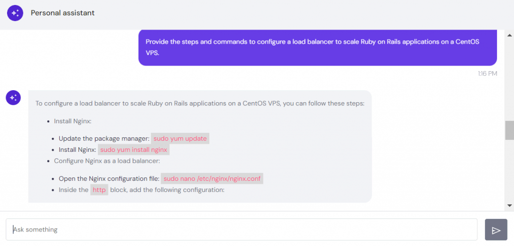 Hostinger AI Assistant provides guide on setting up a load balancer for application scaling