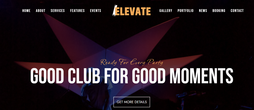 The demo page of Elevated Lite