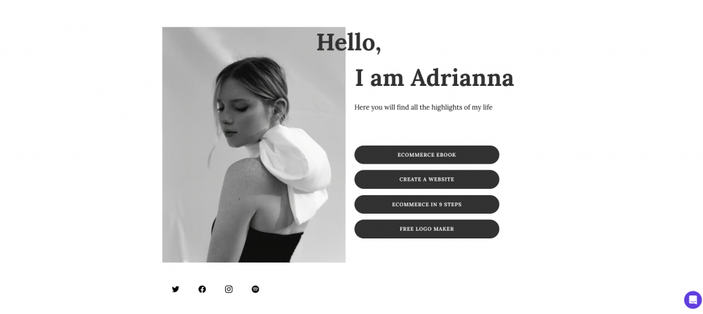 Adrianna website template