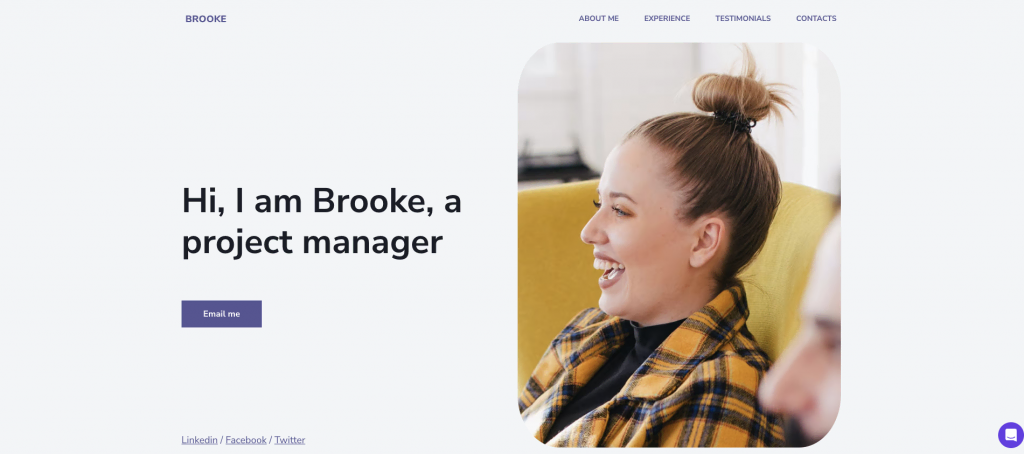 Brooke resume website template