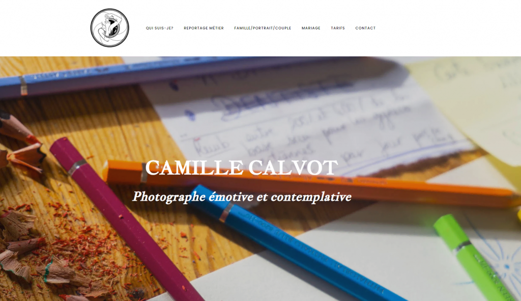 Camille Calvot Photographie website homepage