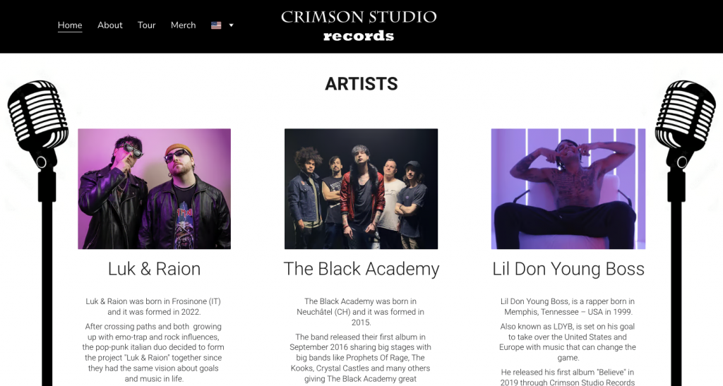 Crimson Studio Records homepage