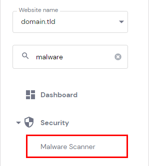 Malware Scanner highlighted on the hPanel left sidebar menu.