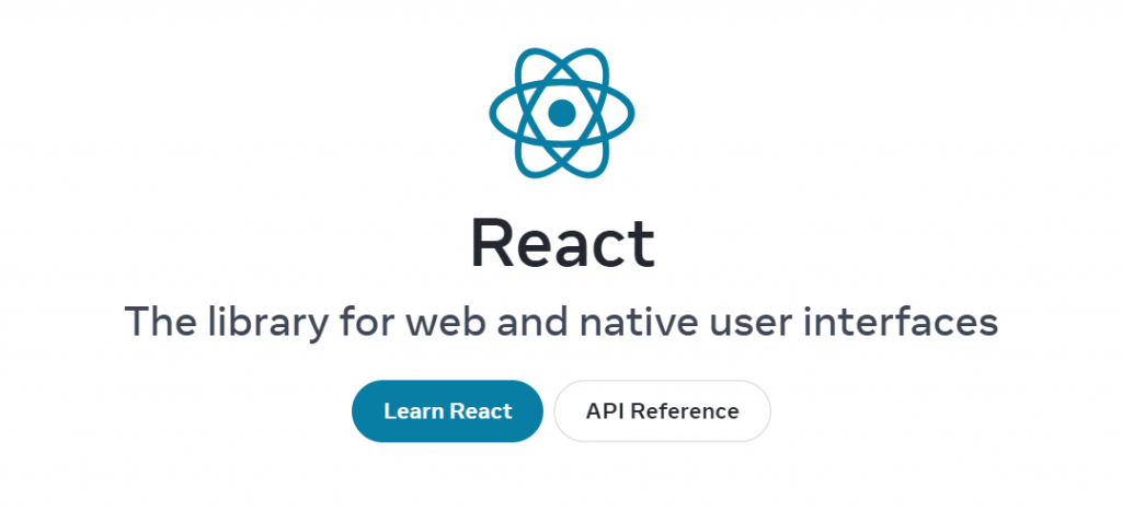 React.js logo and banner
