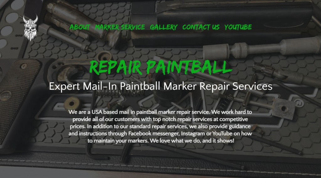 Repair Paintball's homepage