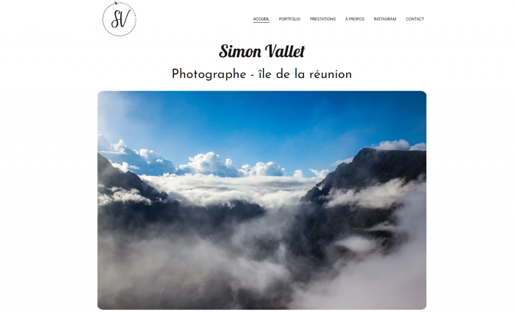 Simon Vallet Photographe website homepage