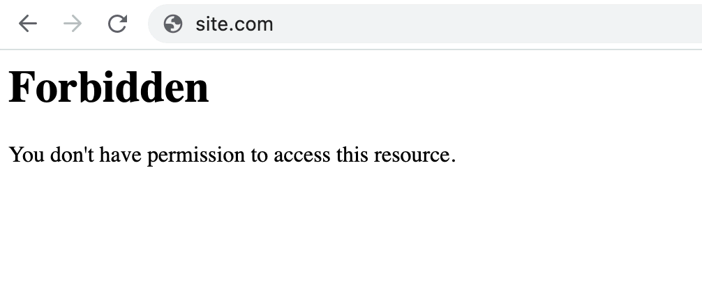 Site.com is forbidden - you don't have permission to access this resource.
