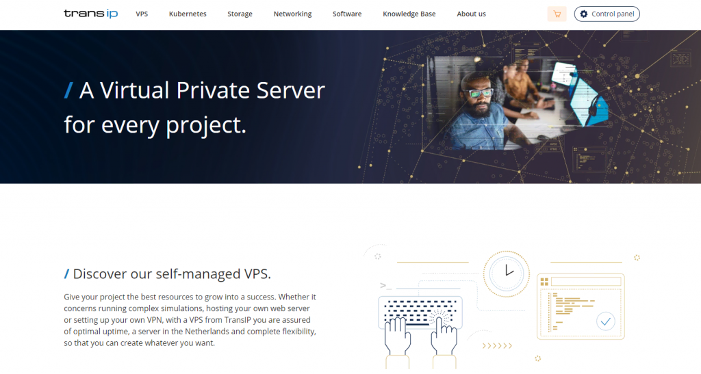 TransIP VPS hosting landing page