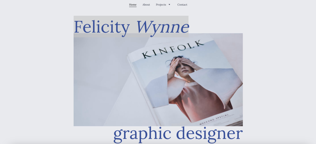Felicity Wynne graphic designer portfolio template