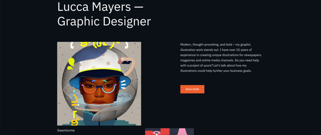 Lucca Mayers graphic designer portfolio template