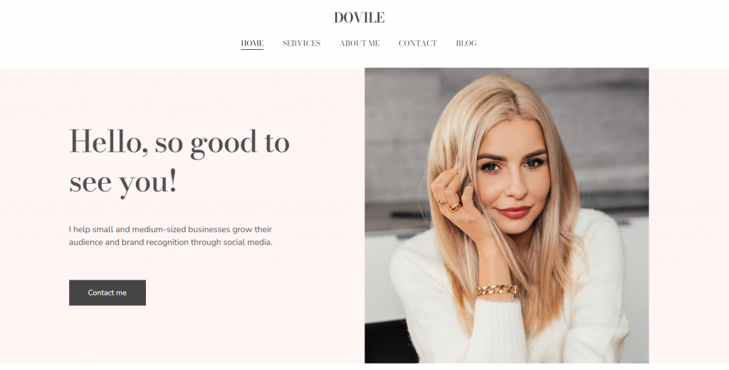 Dovile template homepage