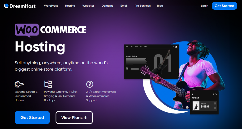 DreamHost's WooCommerce hosting homepage