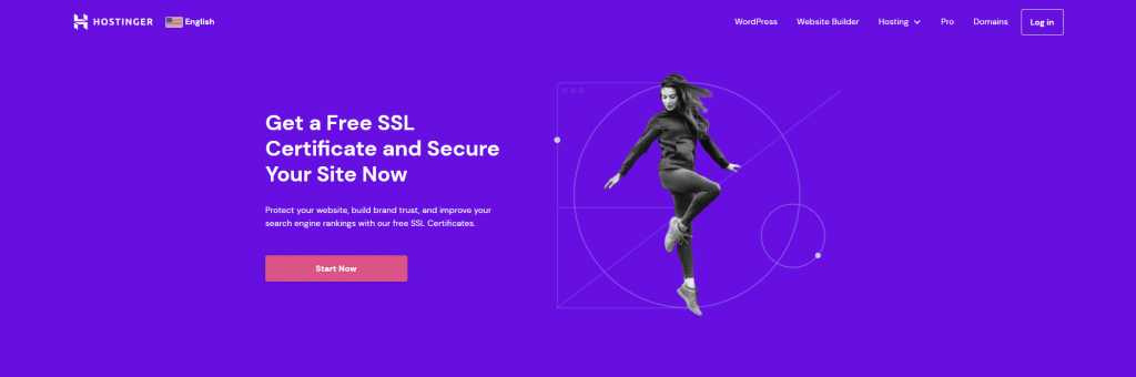 Hostiner's free SSL certificate landing page.