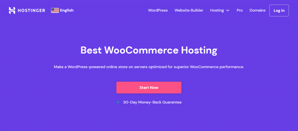 Hostinger's WooCommerce hosting homepage