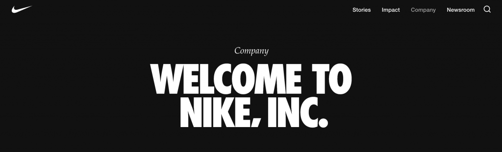 Nike about us page