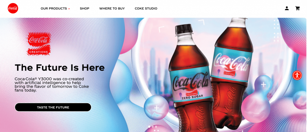 Coca-Cola landing page