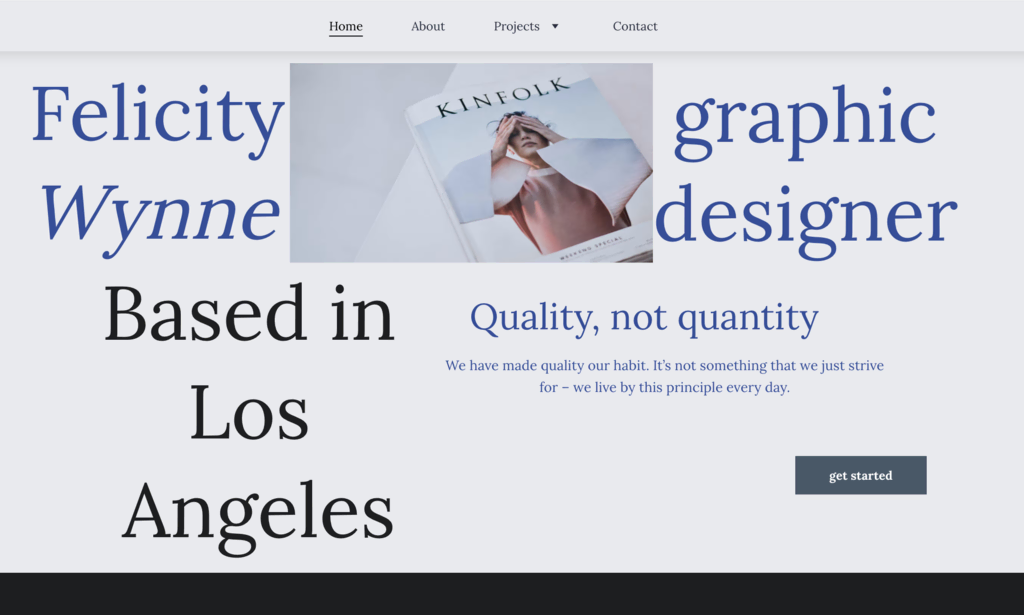 Example of website design that does not apply hierarchy to visual elements