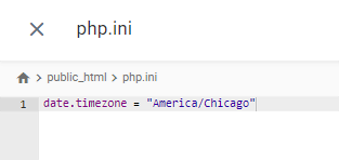 Adding the code snippet to override the default timezone in php.ini