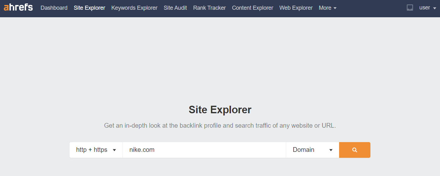 The Site Explorer page in Ahrefs
