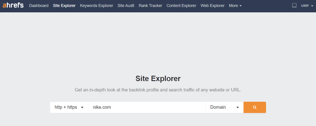 The Site Explorer page in Ahrefs
