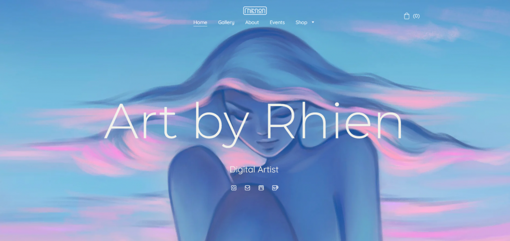 Rhienon website homepage