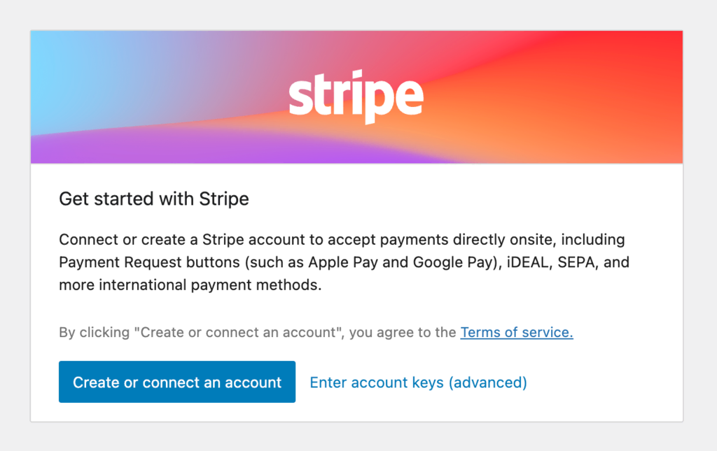 Connection wizard to link your Stripe account to your WooCommerce strore