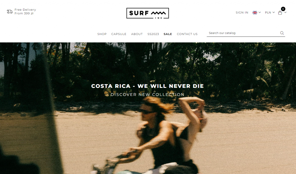 Surf Inc.'s homepage
