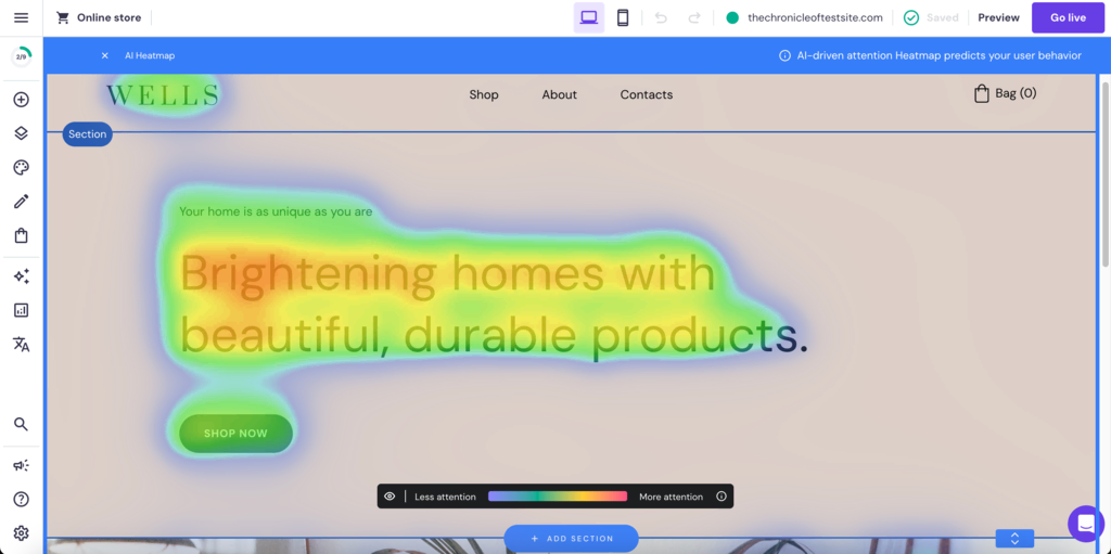 Hostinger AI Heatmap tool
