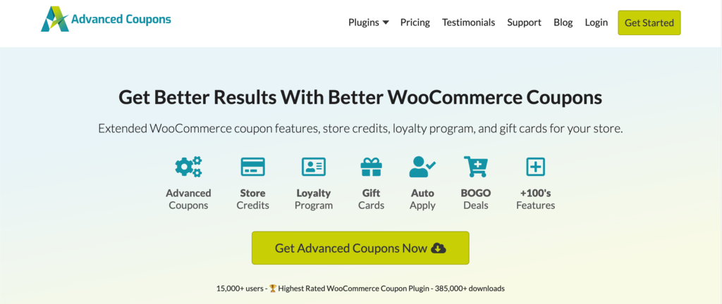 Advanced Coupons plugin homepage