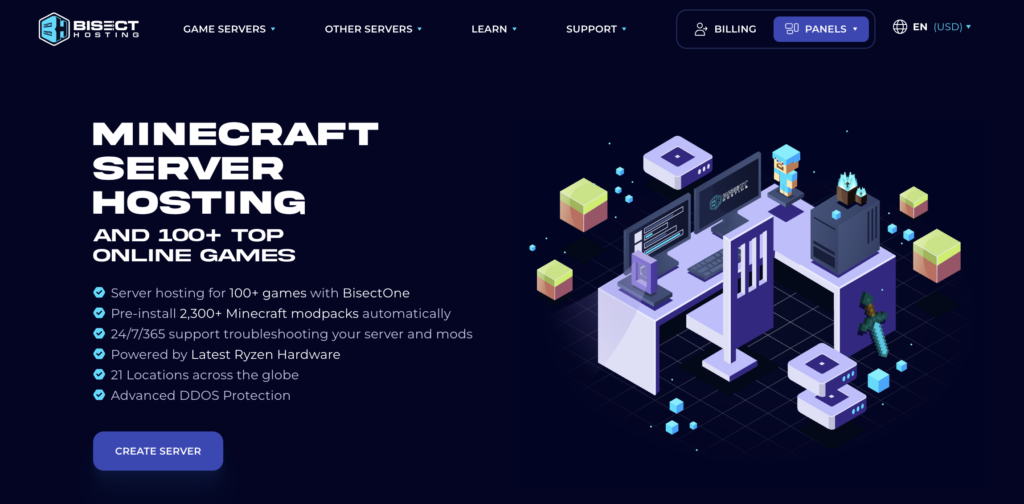bisecthosting home page