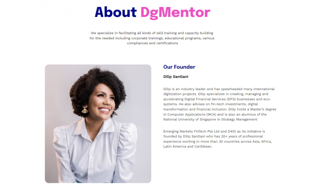 DGMentor About page