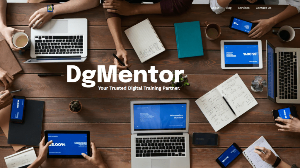 DGMentor website homepage