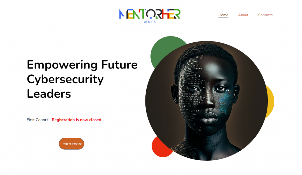 MentorHer Africa website homepage