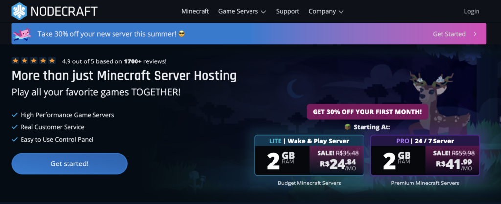 nodecraft home page