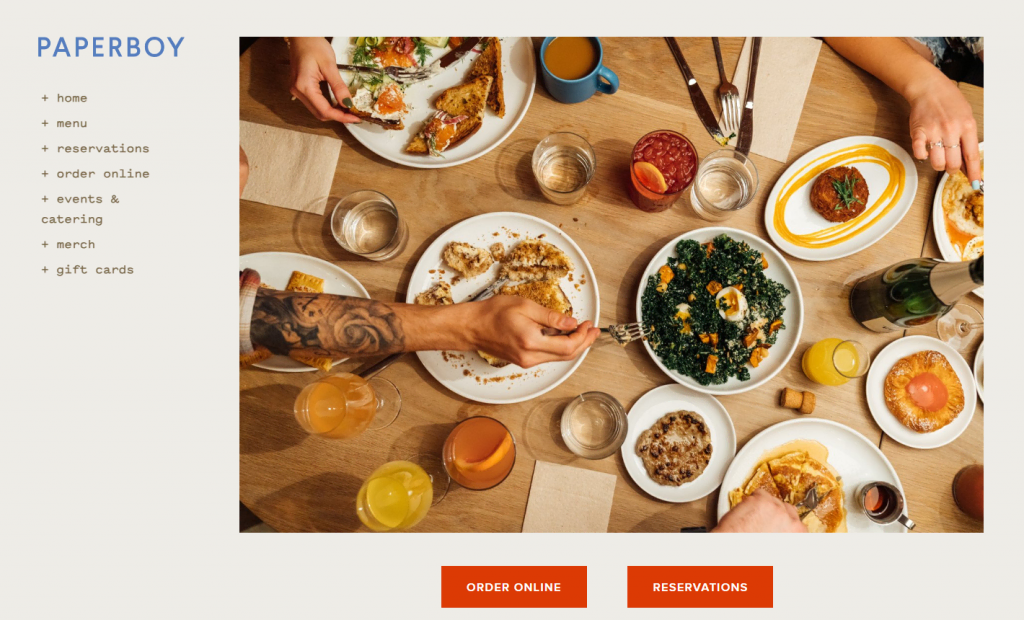 Diner's homepage
