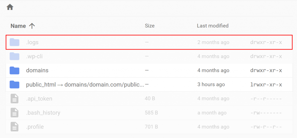 Locating the PHP error log folder among website directories