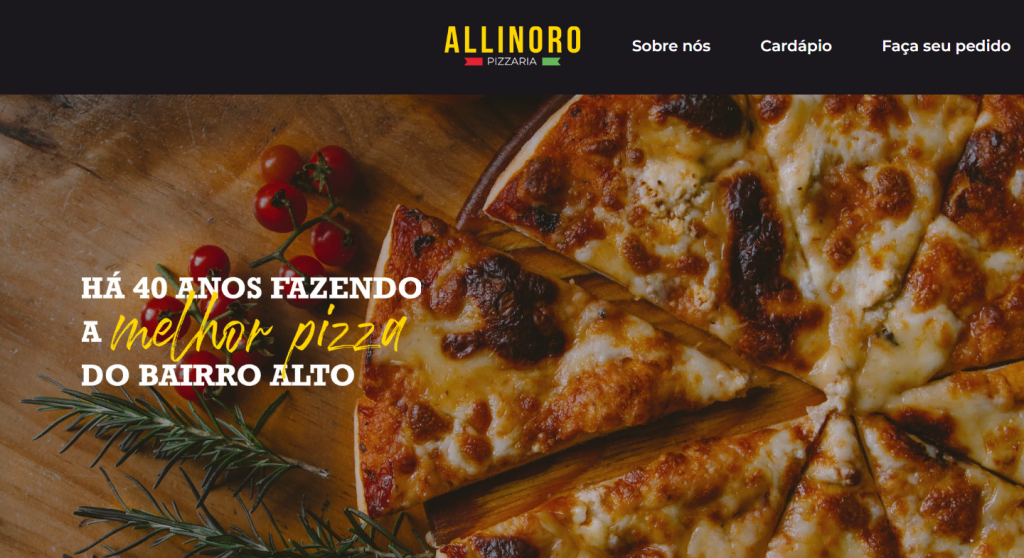 Pizzaria Allinoro's homepage