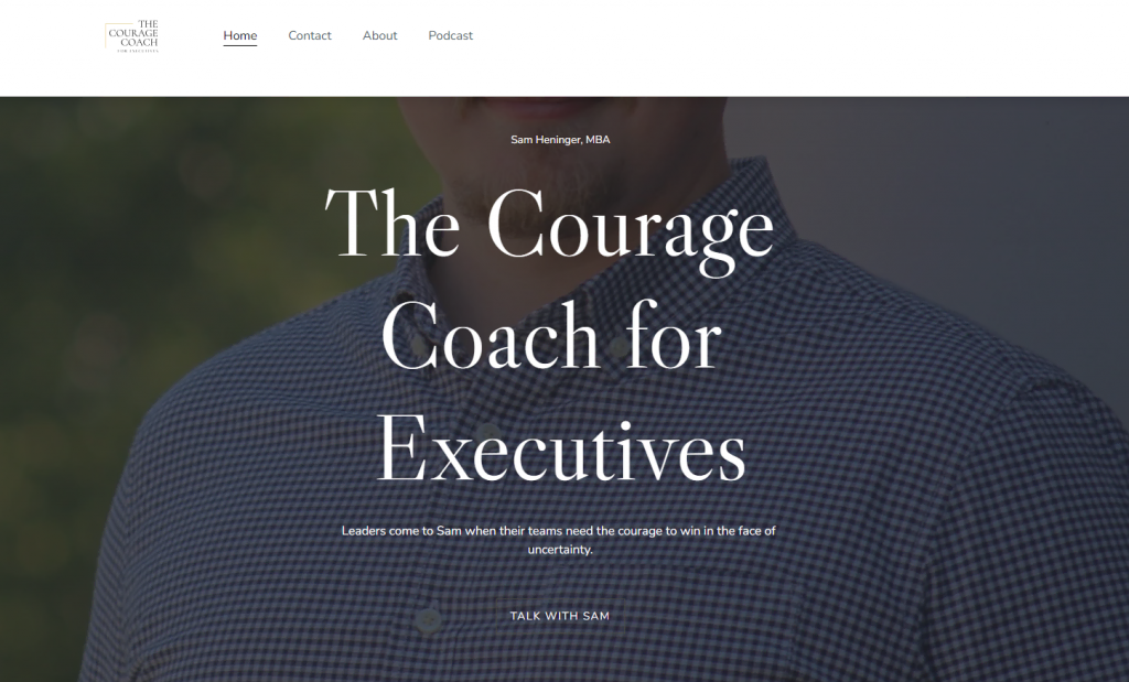 The Courage Coach for Executives website homepage