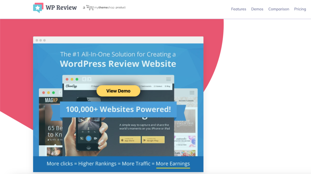 WP Review homepage