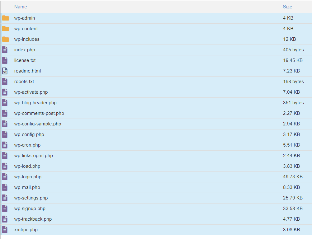 Downloading website files on a control panel's File Manager