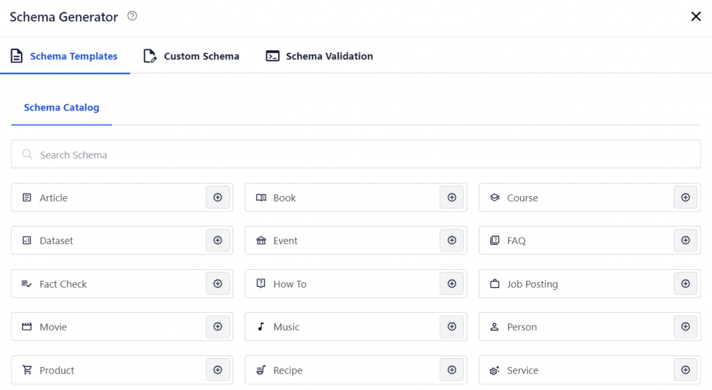 The Schema Generator feature of AIOSEO
