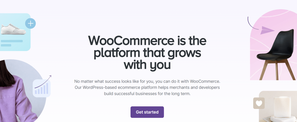 The landing page for WooCommerce
