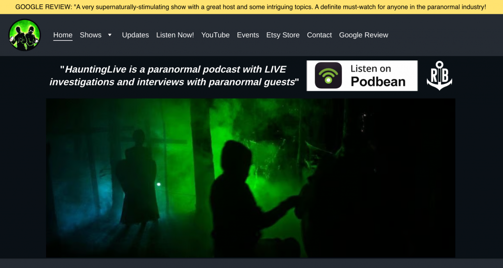 HauntingLive Podcast website