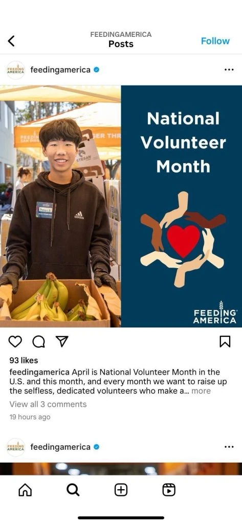 Instagram post by Feeding America