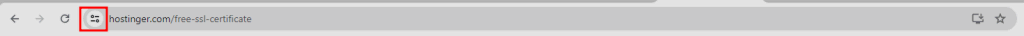 The View site information icon in Chrome's address bar. Older versions may display the padlock icon.