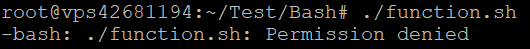Bash error message permission denied