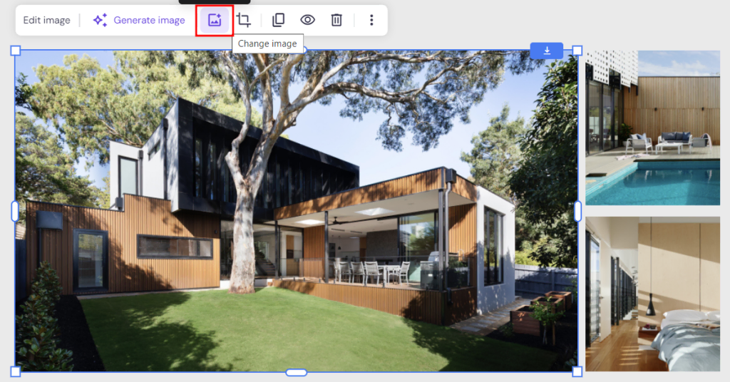 The image editor feature in Hostinger Website Builder
