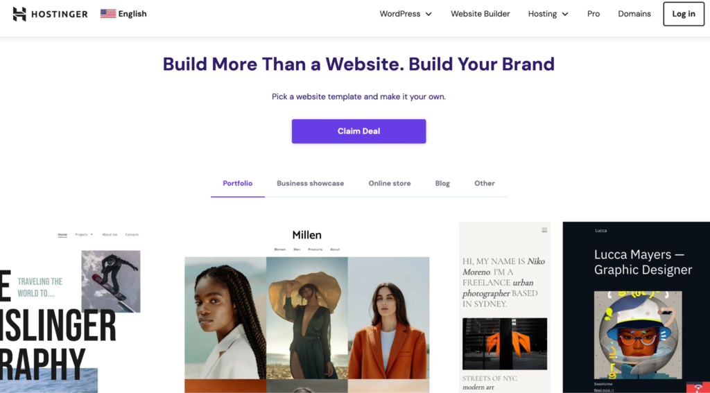 Hostinger Website Builder landing page