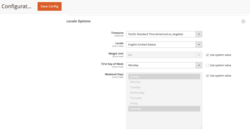 Customizing the store's locale options in Magento 2