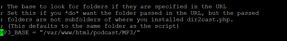 MP3_BASE setting in dir2cast.ini